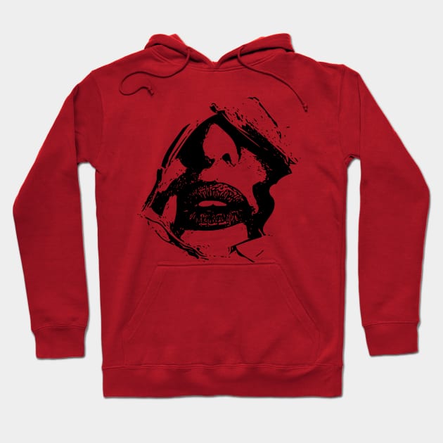 Torn Paper Female Face Hoodie by sanseffort